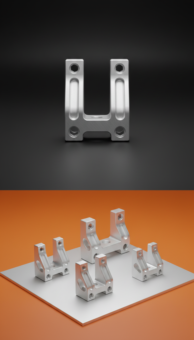Soporte mecanizado en aluminio CNC